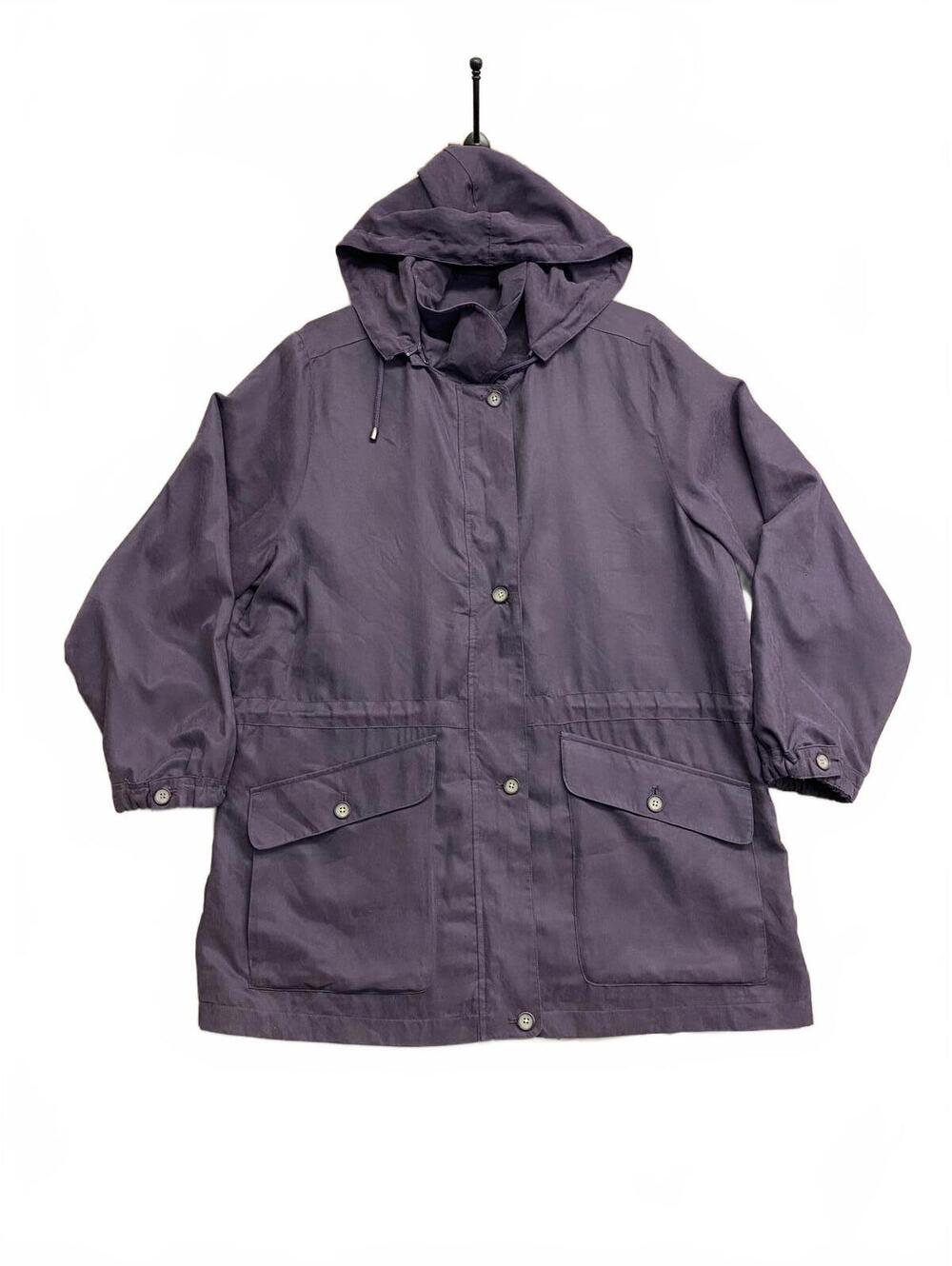 Magellan's Purple Hooded Long Coat Jacket Light and Soft Lots of Pockets Sz L